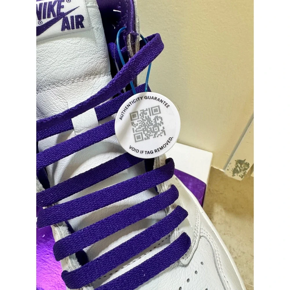 Nike Air Jordan 1 High OG Court Purple Women's Size 11 White Purple CD0461-151 - Picture 4 of 9